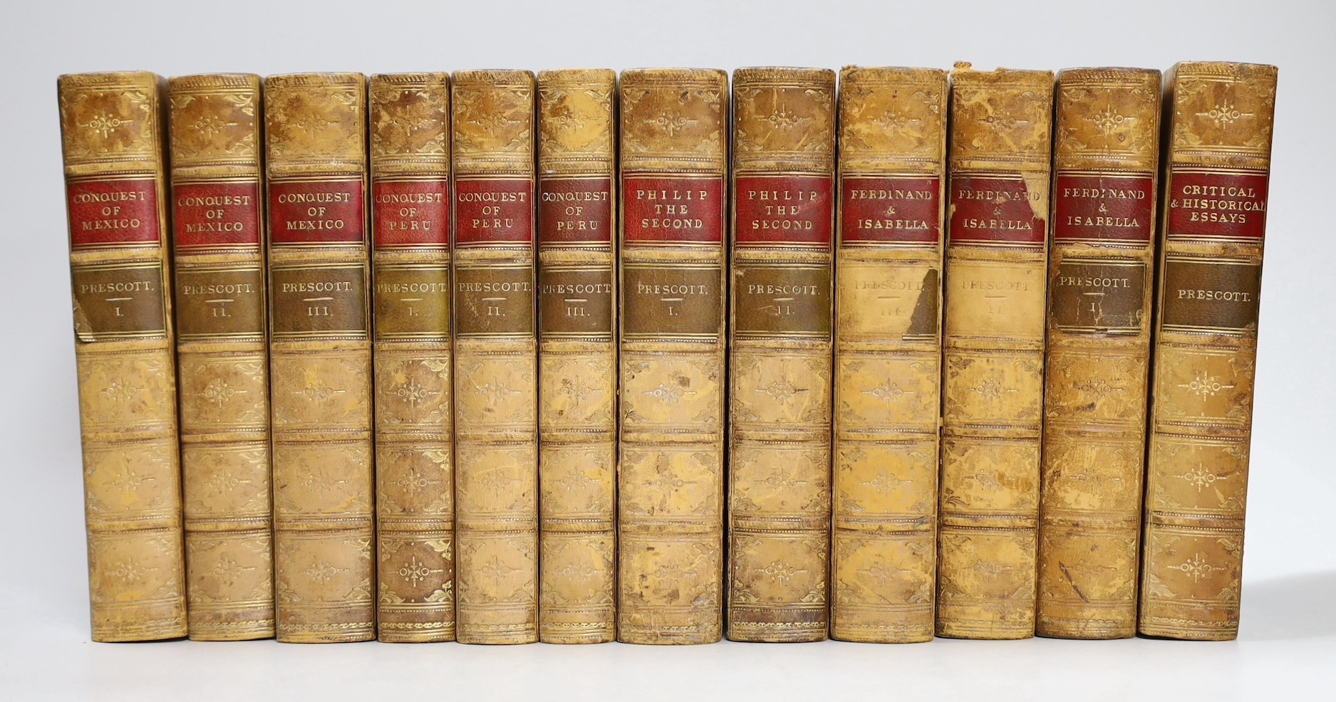 Prescott, William Hickling - The History of the Conquest of Morocco, 7th edition, 3 vols, 1855; The Conquest of Peru, 5th edition, 3 vols, 1854; The Reign of Philip the Second, 2 vols, 1855; History of the Reign of Ferdi